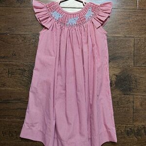 Smocked Garnet and White gingham dress with elephants. 3T.  Roll Tide